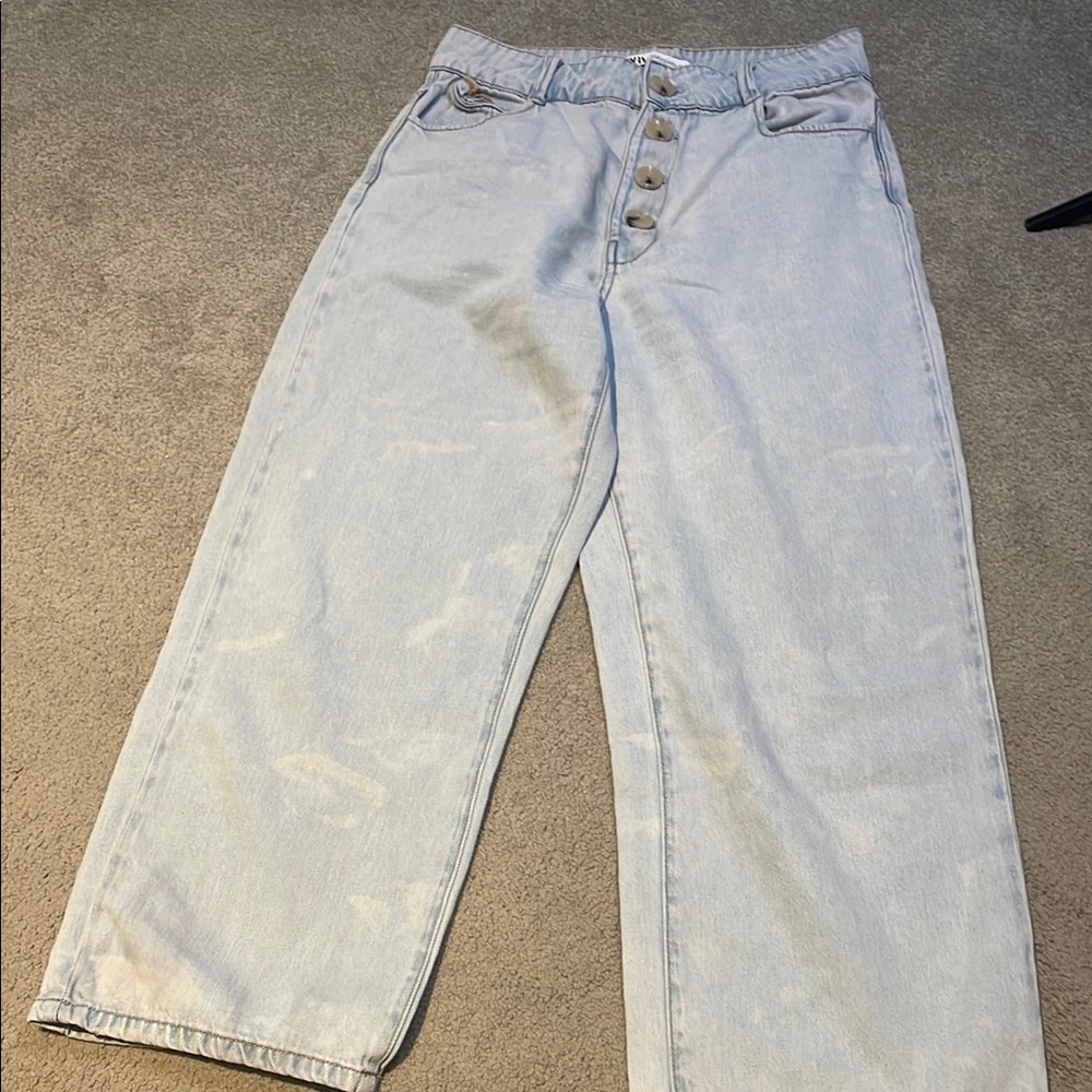 High-Waisted Light Wash Denim Jeans